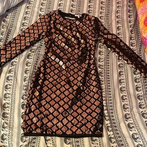 black and rose gold dress